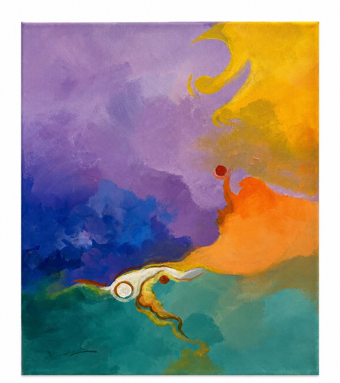 Where the Sun Meets the Sea, Acrylic on canvas, H 40 × W 30 cm