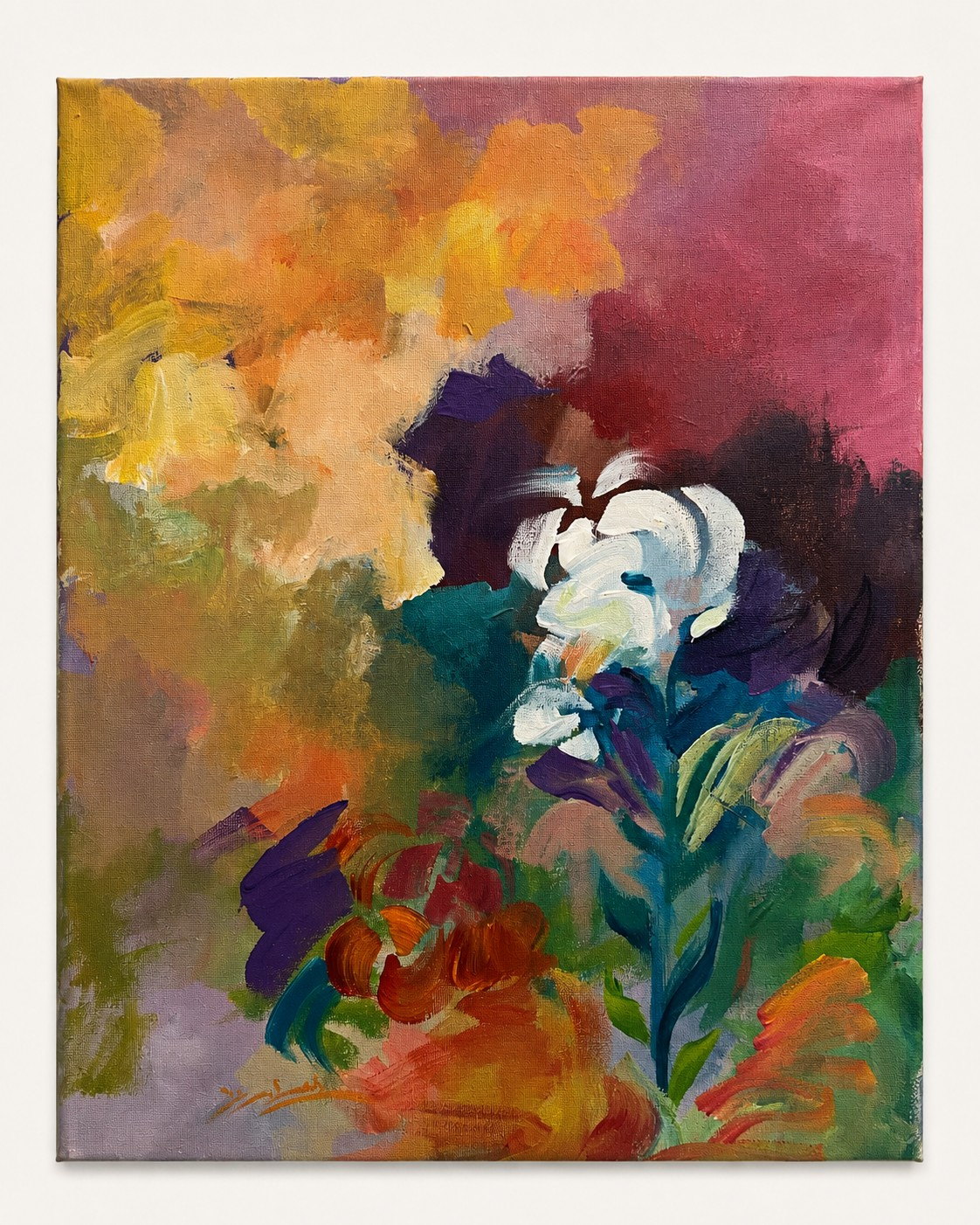 Twilight Garden, Acrylic on canvas, H 40 × W 30 cm